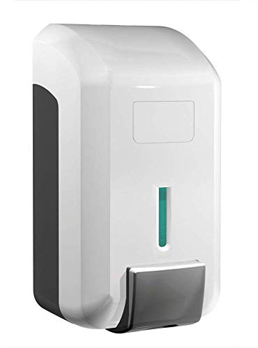 Dispensador de Pared de Gel Hidroalcohólico y Jabonera Manual Cleanline Gel Blanco 844479, Recargable, Apto para Jabón o Gel de Manos, 206 x 110 x 106 mm, 700 ml