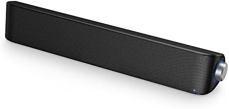Hsoipn Computer Speakers, Bluetooth PC Speakers Sound Bar, 10W Powerful Mini External Speaker with Wired AUX 3.5mm Jack,TV, Desktop,Smartphone and Tablet, Black