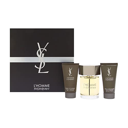L'homme Yves Saint Laurent for Men 3 Piece Set Includes: 3.3 oz Eau de Toilette Spray + 1.6 oz All Over Shower Gel + 1.6 oz After Shave Balm