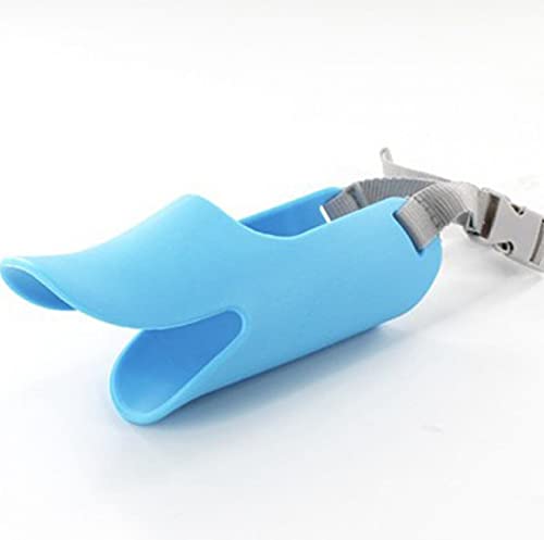 Losuya Muselières anti-morsure en silicone pour petit chien en forme de canard (bleu, L) Cover