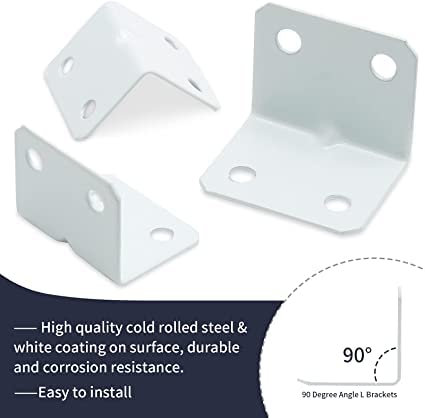 Image of Rpi shop - 4 Pcs Heavy Duty Corner L Angle Bracket, 1.5 Inch X 1 Inch (38mm X 25mm) Corner Braces with Screws, Powder Coated 90 Degree Joint L Shape Bracket for DIY Projects, Furniture, etc