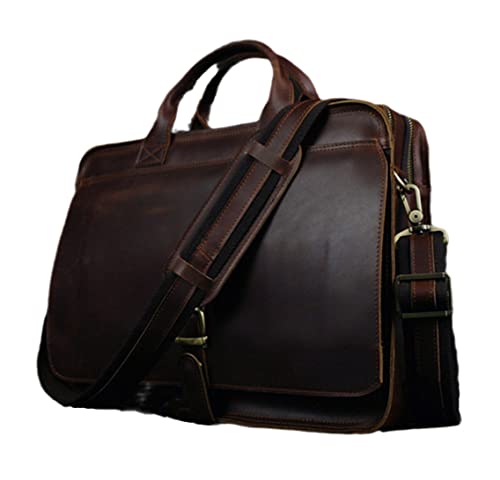Luxury Genuine Leather Men Briefcase Laptop Bag Portfolio Business Bag Briefcase Document Office Bag