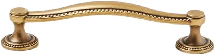 頑丈な真鍮キャビネットプルハンドル 長さ6.2インチ 中心間5インチ アンティークスタイル