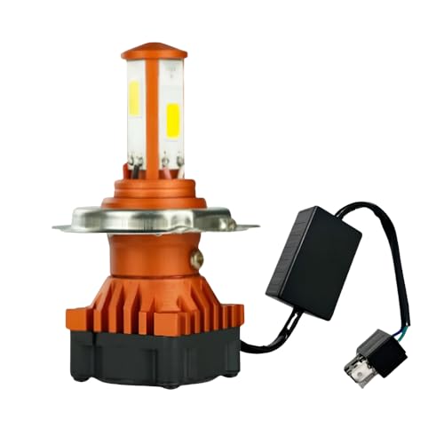 Image of F1 M3 H4 LED Headlight Bulb 50 Watt H4 LED Headlight Bulb 12V 6500K Super Bright High Low Beam, Dual Function Motorcycle /Bike /Car Headlamp, Aluminum Body, Fast Cooling System(Pack Of 1)