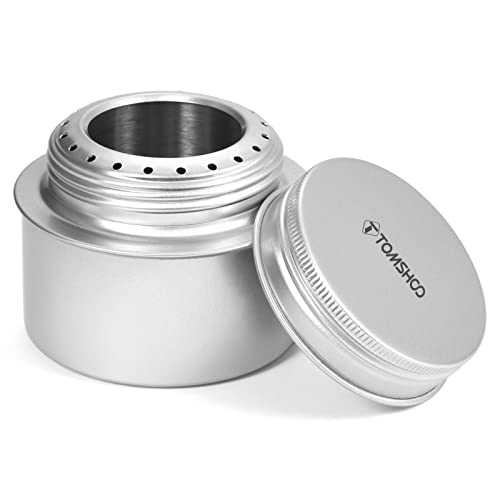 HUIOP Stove, Portable Mini Aluminum Alloy Stove with Lid Outdoor Camping Hiking Backpacking Cooking Stove