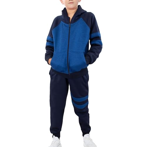 Survêtement garçon 7-14 ans ensemble jogging avec haut zippé et pantalon de sport