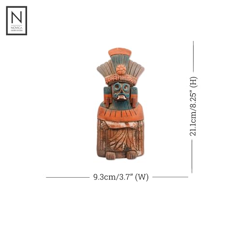 Escultura Cerámica Rústica Tlaloc México 8.25 pulg miniatura 2