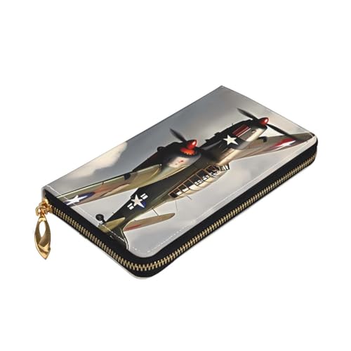 World War Aircraft Airplane Women's Wallet Large Capacity Credit Card Holder Zip Phone Clutch Ladies Travel Purse3