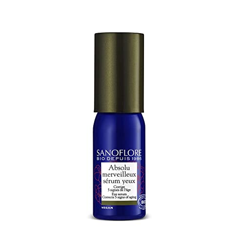Sanoflore Absolu Wonderful Eye Serum — Certified Organic Anti-Wrinkle Eye Contour Serum — With Organic Pelargonium — With Organic Flaxseed Peptides — With Natural Caffeine — 15ml