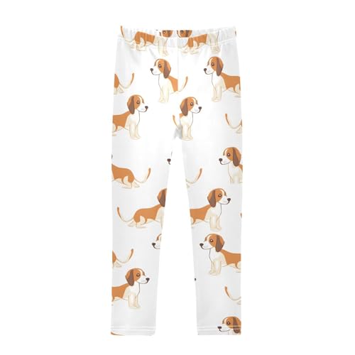 ALAZA Girls' Leggings Children's Yoga Pants Skinny Printed Dance Cute Dog 1 Comfortable 4T