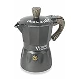 Galileo Casa 5901402 Buon café cafetera antracita mango madera 1 taz, aluminio, gris