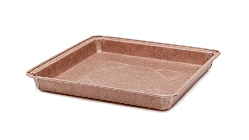 Ecopack Moldes desechables cuadrados de papel para tartas, brownies y bollos, aptos para horno máx. 220 °C, dimensiones 16 x 16 x 2 cm, 8 unidades