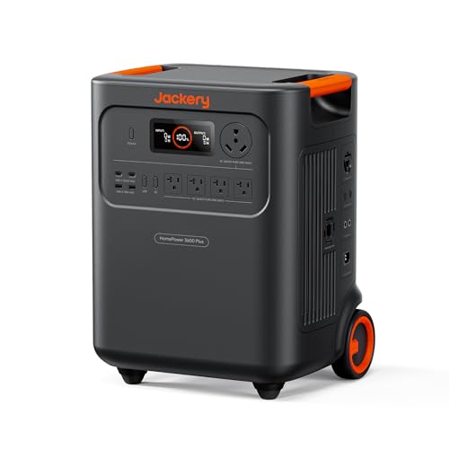 Jackery HomePower 3600 Plus Portable Power Station, 3600W AC Output, 3584Wh LFP Solar Generator, Expandable up to 21kWh, Essential Home Backup for Hom