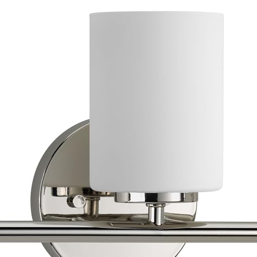 Image of Progress Lighting 3-Light Etched Glass Modern Bath Vanity Light, Replay Collection , Indoor, P2159-104, Polished Nickel