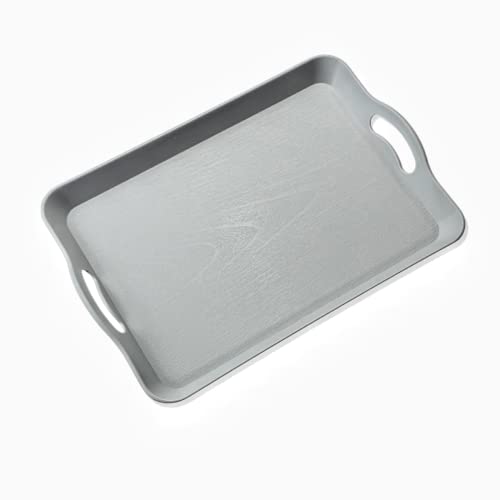 ランチョン トレー プラスチック製 トレー お盆 トレイ おしゃれ 軽量 小物入れ プラスチック 大 中 小 きい 深い 長方形 四角 和風 北欧 洋風 トレイ インテリア すべらない 洗える カフェ ティー カフェ 業務用 家庭用 (M) (グレー,L(