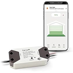 Garza Smart - Controlador de apertura de puerta de garaje inteligente, Wifi 2.4 Ghz, programable, control por app y por voz Alexa/Google, blanco