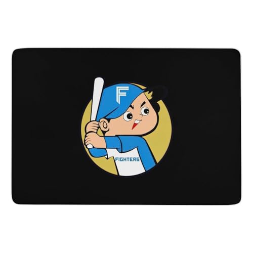 バスマット 北海道日本ハムファイターズ サンゴフリース素材 シャギーマット フランネルマット 150×100cm 吸水 速乾 滑り止め付き おしゃれなデザイン リビング 寝室 子供部屋用