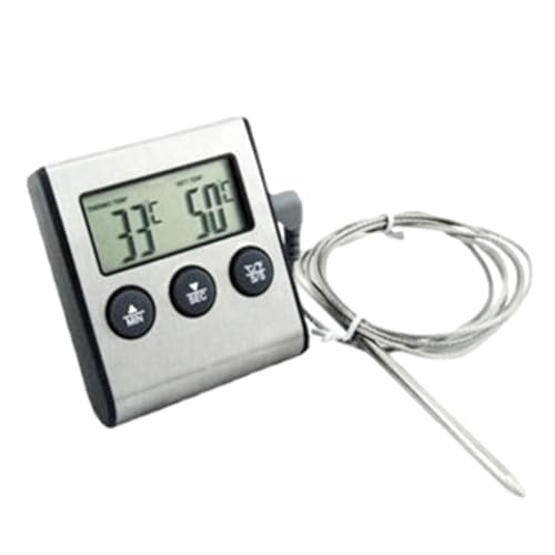 Probe Thermometer Electronic Grill, Oven Barbeque Probe, Meat Thermograph, Digital Meat Thermograph, Instant Read Thermograph, Temperature Meter for Food with Timer, Instant Read Temperature Meter for