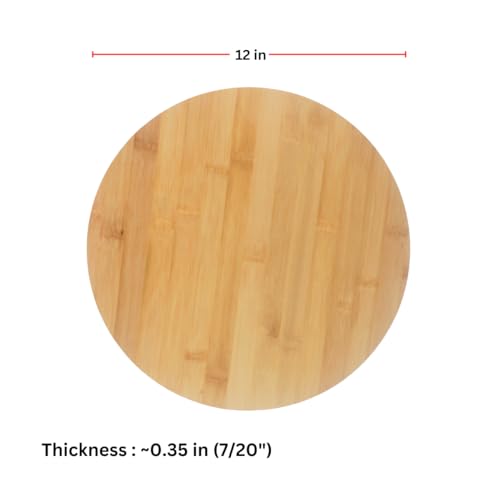 Set de 12 Tablas Redondas para Cortar de Bambú de 12 pulgadas – Platos para Queso, Pizzas y Charcutería para Grabado, Arte en Resina y Decoración Rústica miniatura 2