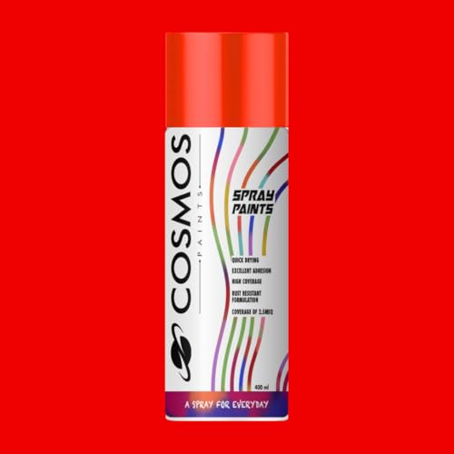 Image of Cosmos Paints 131 Suzuki Red, Solid Colours Spray Paint, Gloss Finish (200 Ml) | Quick Dry & No-Drip Wide Spray Cap System For Cars, Bikes & Metal, Wood, Plastic, Diy, Home Decor, Art & Craft