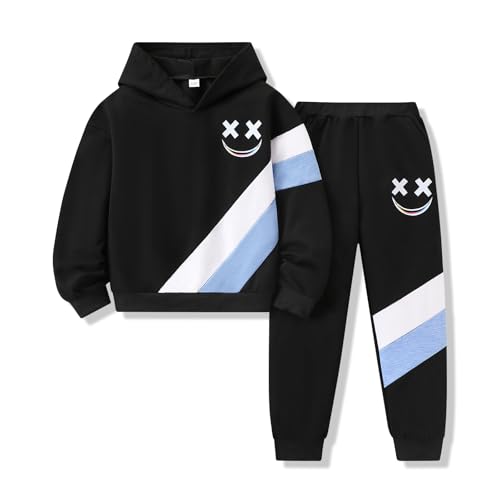 Image of Size 5-13 Years Boys Summer /Spring Outfits Set Short Sleeve T-Shirt & Pants Kids Boys Fall Fashion Clothes Sets