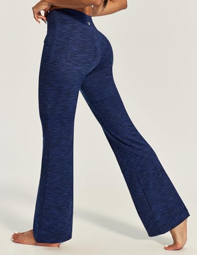 Image of Yoga Pants Women High Waist Workout Bootcut Flare Leggings with Pockets