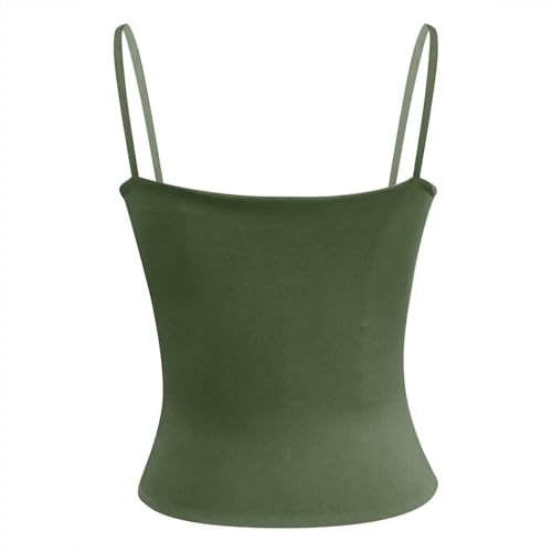 Camisole Tops for Women Sleeveless Adjustable Spaghetti Strap Tank Tops Square Neck Girls Trendy Y2K Basic Shirts Pink, XL3