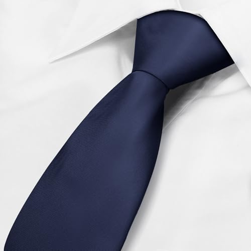 Image of Men's Classic Satin 3.15 inch Soild Color Necktie Wedding Business Tie & Gift Box