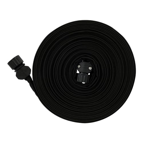 Manguera de jardín plana – Manguera de jardín de doble capa plana para cama de flores | Manguera de riego por goteo enlazable para jardín, bosque, huerto, césped