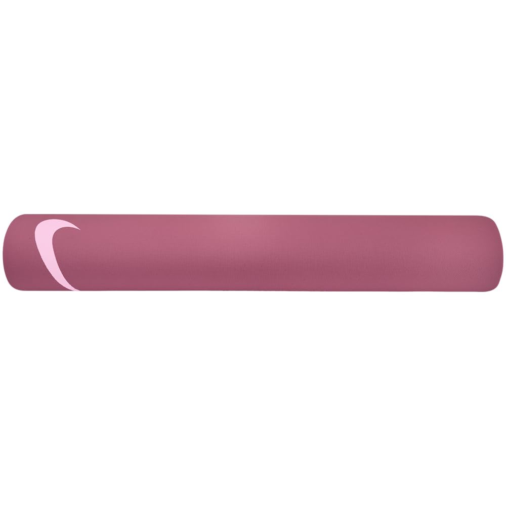 Nike Yoga Mat 4mm Reversible Yogamatte Fitnessmatte Workout Matte rutschfest, Peony/Pink Foam, 180 x 65cm