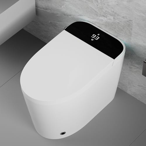 WinZo Smart Toilet, Tankless Toilets with Heated Seat, Auto Open & Close, Smart with Bidet Built In ADA Chair Comfort Height,Dryer and Warm Water Sprayer, Featuring Foot Sensor and Black LED Display