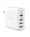 Anker Quick Charge 3.0 43.5W 4-Port USB Wall Charger, PowerPort Speed 4 for Galaxy S9/S8/edge/plus, Note 8/7, LG G6/G5, HTC, Nexus 9, with PowerIQ for iPhone XS/Max/XR/X/8/Plus, iPad, and More