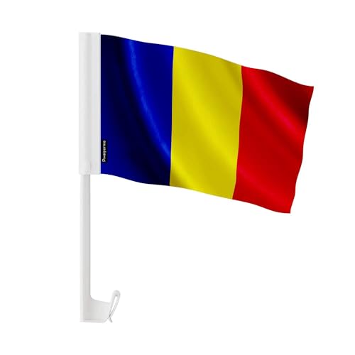 Drapeau voiture Roumanie 30x45cm en lot de 50 pour supporter les événements sportifs culturels