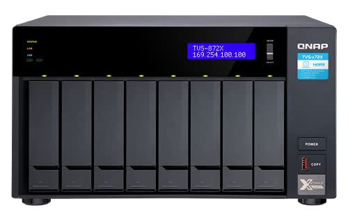 Image of QNAP TVS-872X-i5-8G-US Desktop 8-bay NAS /iSCSI IP-SAN, Intel Core i5 6-Core Processor, 8GB DDR4 RAM, 10GbE*1 (BASE-T), 1GbE*2
