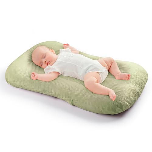 Image of CORATED Baby Lounger for Newborn 0-24 Months, Infant Lounger Pillow Baby Nest Sleeper, Organic Cotton Bed with Cover, Newborn Babies Essentials