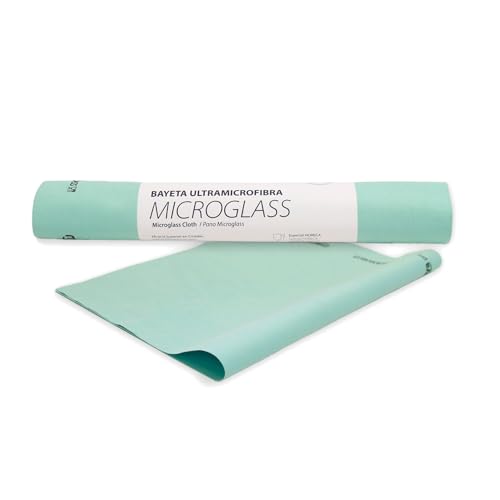 Maya Bayeta Microglass con Precorte. Especial para Vajillas y Cristales. No Deja Marcas. Muy Absorbente y de Secado Rápido. 100% Microfibra. Rollo de 6 Unidades (Verde)
