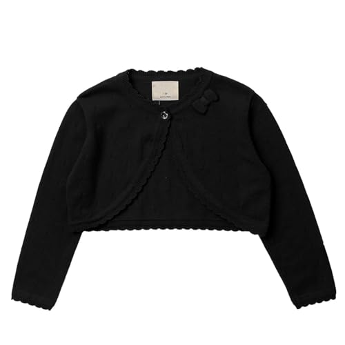 Kids Girls Long Sleeve Knit Bolero Cardigan Shrug Dress Coat Button Cropped Sweater Jacket3
