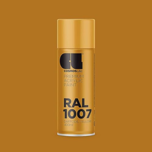 Image of Cosmos LAC Acrylic Paint Spray Can for DIY Projects Spray Paint, 400 ml (RAL 1007 Daffodil Yellow)