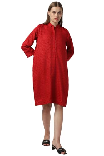 Image of Van Heusen Women's Cotton Blend A-Line Knee-Length Dress