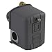 Square D by Schneider Electric 9013FHG42J27XZ22 Air-Compressor Pressure Switch, 100 psi Set Off, 40 psi Fixed Differential, 1/4" NPSF Internal, 2-Way Release Valve, Black Cover