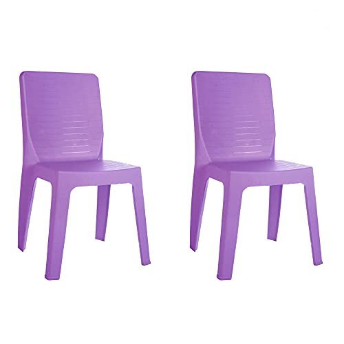 RESOL Iris Set 2 Chaises empilables | Terrasse, Patio, Extérieur, Restauration, Événements | Design Moderne | Résistant avec Protection Solaire UV | Violette Cover