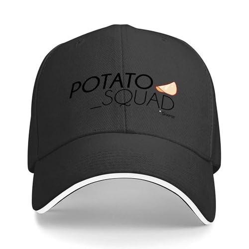 Casquette de baseball Potato Squad noire style de rue pour hommes et femmes