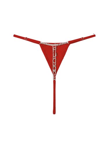 Image of RoseSeek Women's Sparkling Butterfly Chain Underwear Low Rise Cheeky G String Panty