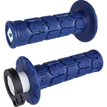 ODI V2 Lock ON Rogue Shock Absorbing Motorcycle Grips Dirtbike Offroad MX for 2 & 4 Stroke 7/8" Handlebars Twist Throttle Blue USA Made YZ TW XT WR TTR
