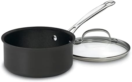 Seller photo: Cuisinart Chef's Classic Nonstick Hard-Anodized 1.5-Quart Saucepan with Lid, Black