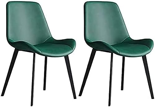 (2PCS) Dining Chair, Nordic Modern (PU +metal) Back Chair, Household Make-up Chair, Restaurant Hotel Leisure Chair/Conference Chair,Aq,Friendly32