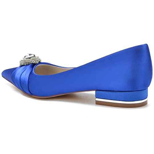 Women's Pointed Toe Wedding Shoes Flats Bridal Flats Evening Prom Party Dress Shoes 2.5Cm3