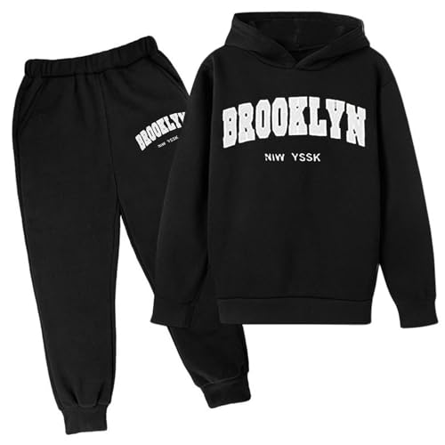 Sweat à capuche fille imprimé et pantalon confortable ensemble 2 pièces tout-petite