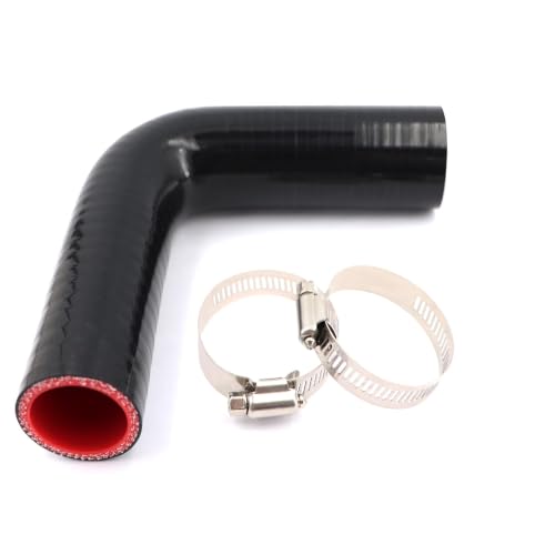 Image of 90 Degree Elbow Coupler Silicone Hose Rubber Pipe 1 1 /4 Inch(32mm) for Coolant Intercooler Air Intake Turbo Boot Boost Radiator Tubing 4-Ply,Length Long 4 Inch with 2PCS Clamps