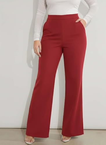 Image of KOTTY Women's High Waist Wide Leg Formal Trousers Elegant Office Wear Pants Plus Size Collection